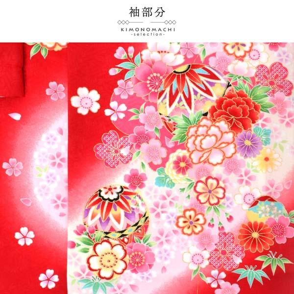 女の子のお宮参り産着 祝い着「赤 手鞠に牡丹、貝合わせ」一つ身 一ツ身 初着 お初着 御祝着 着物 熨斗目 のしめ 七五三 お宮詣り 祈願 お祈り 子供 キッズ 赤ちゃん ベビー＜H＞【メール便不可】_7