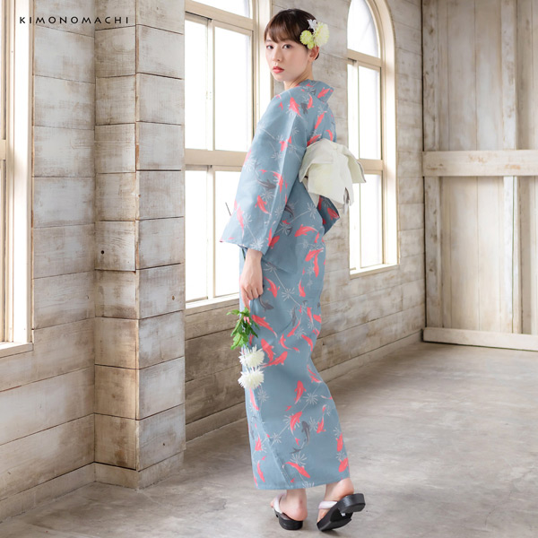 浴衣 金魚 変わり織 帯 2点セット