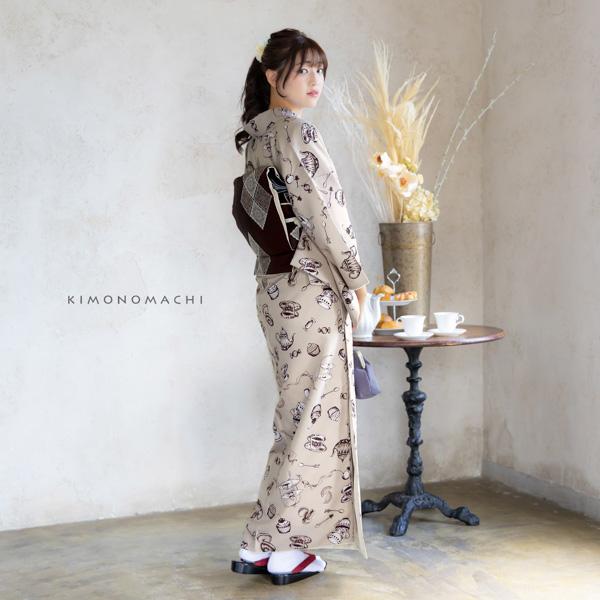 京袋帯 単品 数量限定 KIMONOMACHI オリジナル「焦茶色 スクエアレース」ポリエステル 日本製 名古屋帯 普段着着物用 京都きもの町オリジナル【メール便不可】_7
