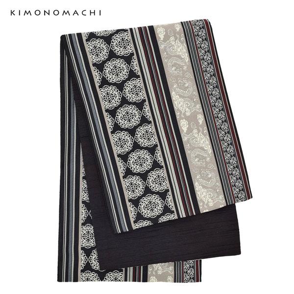京袋帯 単品 数量限定 KIMONOMACHI オリジナル「間道 龍と唐花」ポリエステル 日本製 名古屋帯 普段着着物用 京都きもの町オリジナル【メール便不可】_1