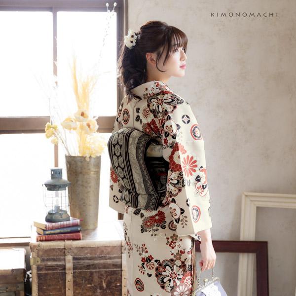 京袋帯 単品 数量限定 KIMONOMACHI オリジナル「間道 龍と唐花」ポリエステル 日本製 名古屋帯 普段着着物用 京都きもの町オリジナル【メール便不可】_4