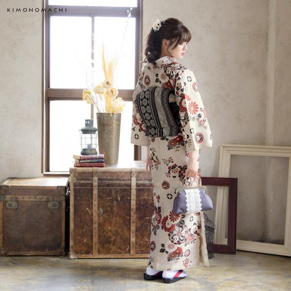 京袋帯 単品 数量限定 KIMONOMACHI オリジナル「間道 龍と唐花」ポリエステル 日本製 名古屋帯 普段着着物用 京都きもの町オリジナル【メール便不可】_6