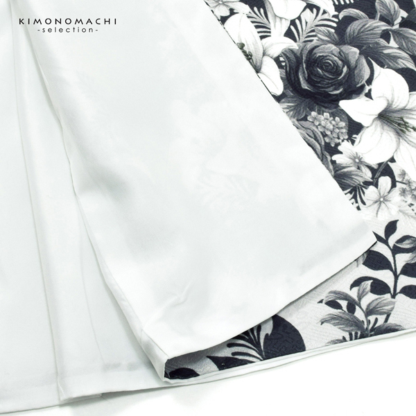 二尺袖着物 単品「ブーケ グレー」お仕立て上がり レディース 洗える