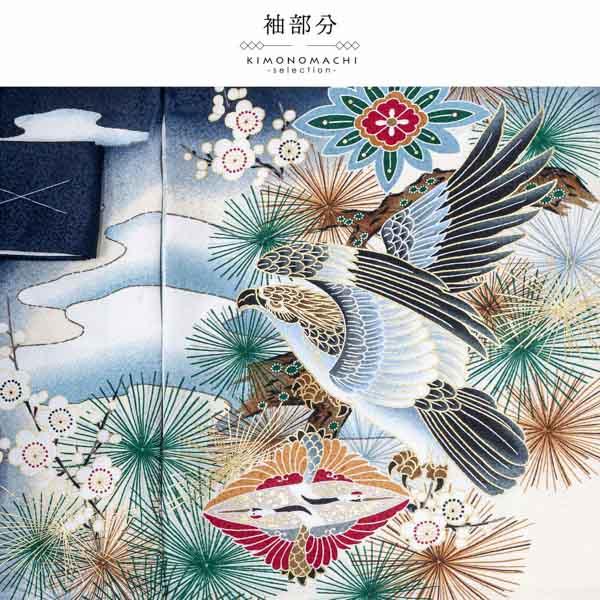 男の子のお宮参り産着 祝い着「紺 鷹に虎」熨斗目 のしめ 一つ身 一ツ身 初着 お初着 御祝着 着物 七五三 お宮詣り 祈願 お祈り 子供 キッズ 赤ちゃん ベビー 男児【メール便不可】_7
