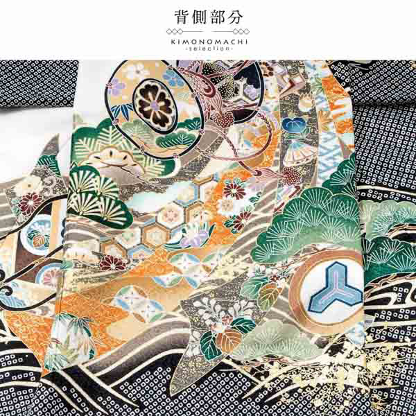 男の子のお宮参り産着 祝い着「白 鷹、束ね熨斗に鼓」日本製 熨斗目 のしめ 一つ身 一ツ身 初着 お初着 御祝着 着物 七五三 お宮詣り 祈願 お祈り 子供 キッズ 赤ちゃん ベビー 男児【メール便不可】_8