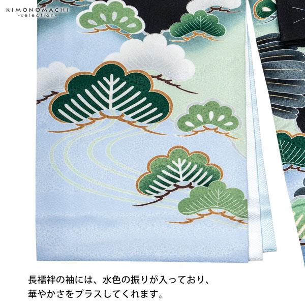 男の子のお宮参り産着 祝い着「黒 鷹、鼓に流水」熨斗目 のしめ 一つ身 一ツ身 初着 お初着 御祝着 着物 七五三 お宮詣り 祈願 お祈り 子供 キッズ 赤ちゃん ベビー 男児【メール便不可】_9