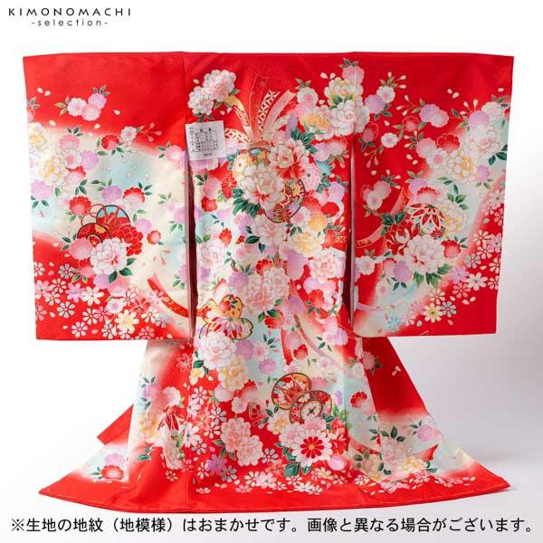 女の子のお宮参り産着 祝い着「赤 束ね熨斗に鼓」一つ身 一ツ身 初着 お初着 御祝着 着物 熨斗目 のしめ 七五三 お宮詣り 祈願 お祈り 子供 キッズ 赤ちゃん ベビー【メール便不可】_2