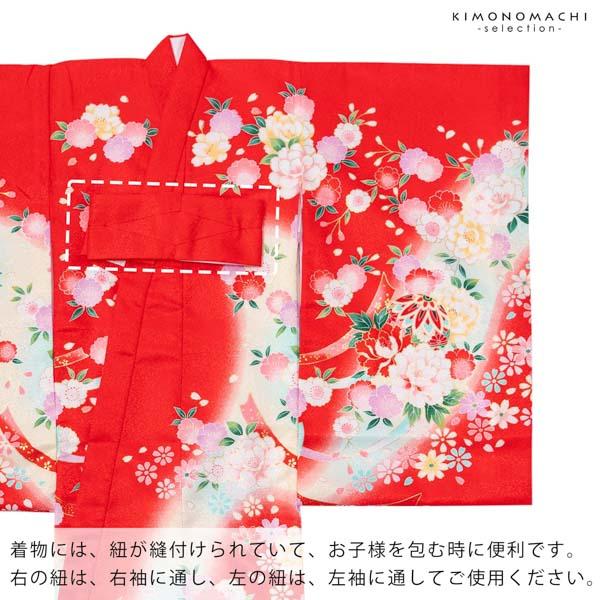女の子のお宮参り産着 祝い着「赤 束ね熨斗に鼓」一つ身 一ツ身 初着 お初着 御祝着 着物 熨斗目 のしめ 七五三 お宮詣り 祈願 お祈り 子供 キッズ 赤ちゃん ベビー【メール便不可】_6