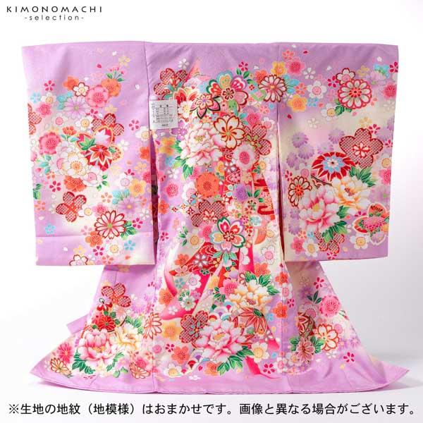 女の子のお宮参り産着 祝い着「パープル 花紋に束ね熨斗、手鞠」一つ身 一ツ身 初着 お初着 御祝着 着物 熨斗目 のしめ 七五三 お宮詣り 祈願 お祈り 子供 キッズ 赤ちゃん ベビー【メール便不可】_2