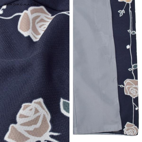 袴 セット 卒業式 女性 4点セット「二尺袖：ばら墨紺色＋袴：オフ