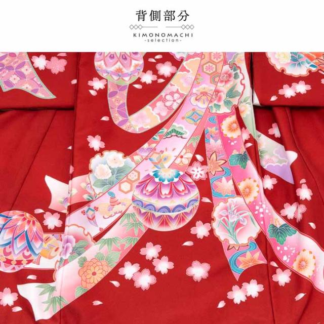 女の子のお宮参り産着 祝い着「レッド 鞠に束ね熨斗」日本製 一つ身 一ツ身 初着 お初着 御祝着 着物 熨斗目 のしめ 七五三 お宮詣り 祈願 お祈り 子供 キッズ 赤ちゃん ベビー 女児【メール便不可】_8