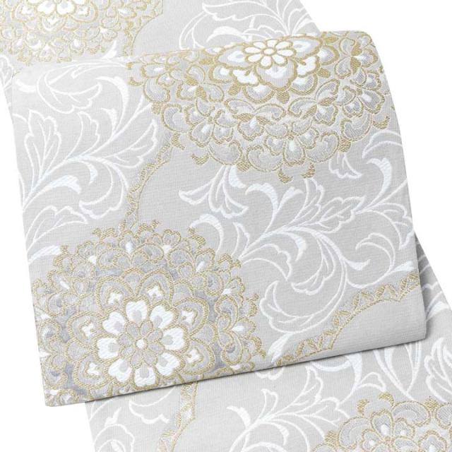 花模様 金 正絹 六通 振袖袋帯 フォーマル 成人式 結婚式 振袖