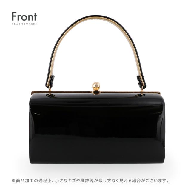振袖 草履 バッグ 成人式「黒×金」Fサイズ レディース 振袖用草履バッグセット エナメル 無地 振袖 草履 バッグ【メール便不可】_1