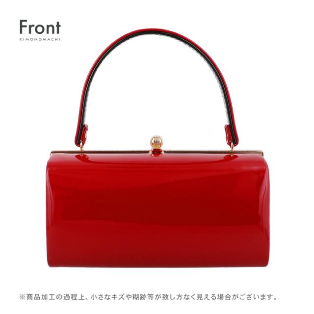 振袖 草履 バッグ 成人式「深紅×黒」Fサイズ レディース 振袖用草履バッグセット エナメル 無地 振袖 草履 バッグ【メール便不可】_1