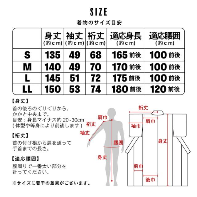 メンズ 夏着物 色無地 絽（駒絽）洗える単衣着物「濃藍・千草色・藤鼠」S/M/L/LL ポリエステル 単衣 涼しい 男性 男着物 夏祭り 花火 茶道 お盆 KIMONOMACHI オリジナル【メール便不可】_11