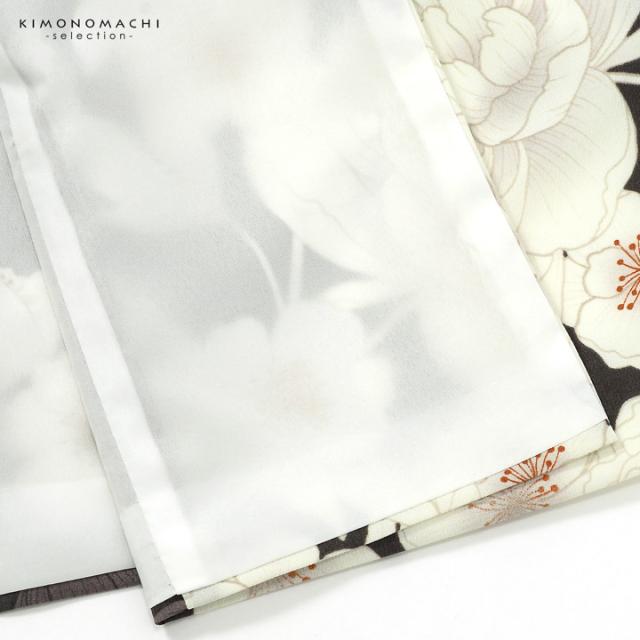 袴 セット 卒業式 女性 4点セット「二尺袖：牡丹に桜 こげ茶×ココア+刺繍袴：アンティークブラウン+袴下帯：白+襦袢」卒業式 女性 レディース お仕立て上がり 袴セット 二尺袖着物セット 着物 二尺着物 袴【メール便不可】_9