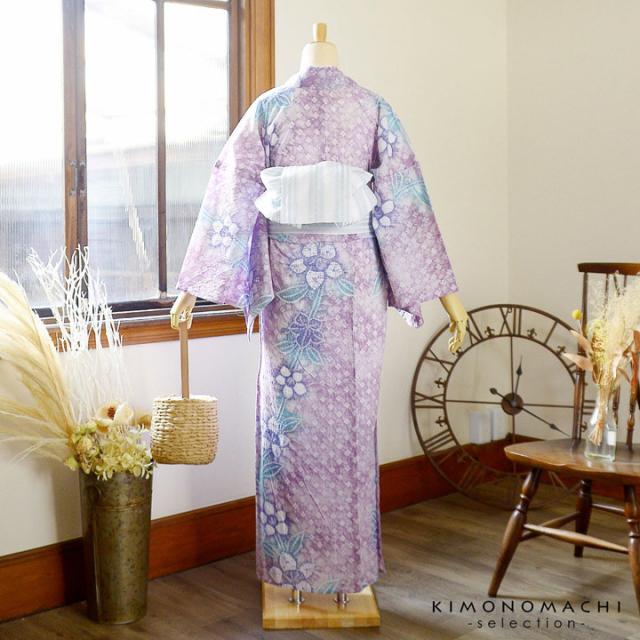 お仕立て上がり絞り浴衣単品 花しぼり「紫式部 紅藤色」有松絞り 女性浴衣単品 レディース浴衣単品 綿 お仕立て上がり浴衣 yukata【メール便不可】_4