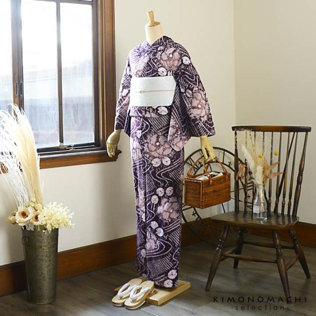 お仕立て上がり絞り浴衣単品「流水に花 紫根色（天竺）」有松絞り 女性浴衣単品 レディース浴衣単品 綿 お仕立て上がり浴衣 yukata【メール便不可】_3