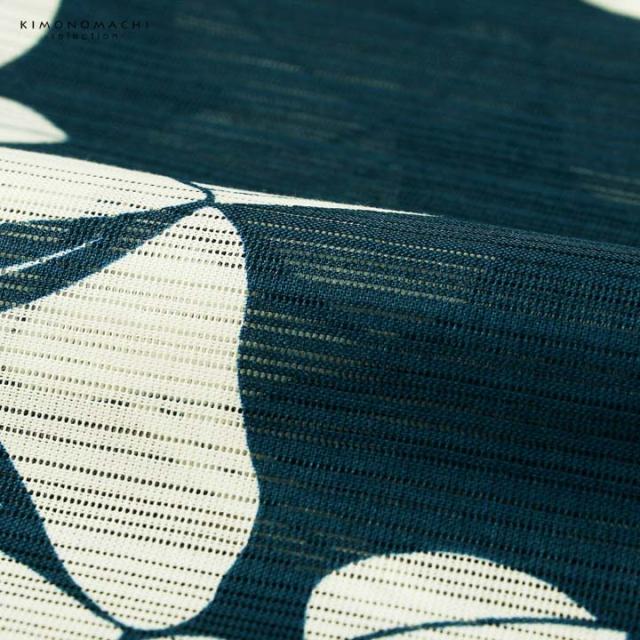 浴衣 レディース 単品 お仕立て上がり浴衣 綿絽浴衣「朝顔 緑青」F