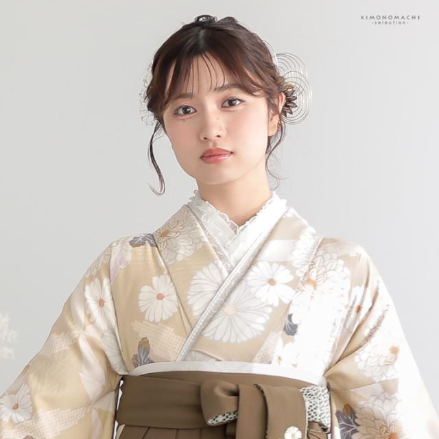 パール付き 重ね衿 伊達衿 単品「刺繍×パール ベージュ」日本製 コームピン付き 可愛い 豪華 成人式の振袖に 卒業式の袴や二尺着物に 重ね襟 フォーマル 着物 伊達襟 振袖小物【メール便不可】_6