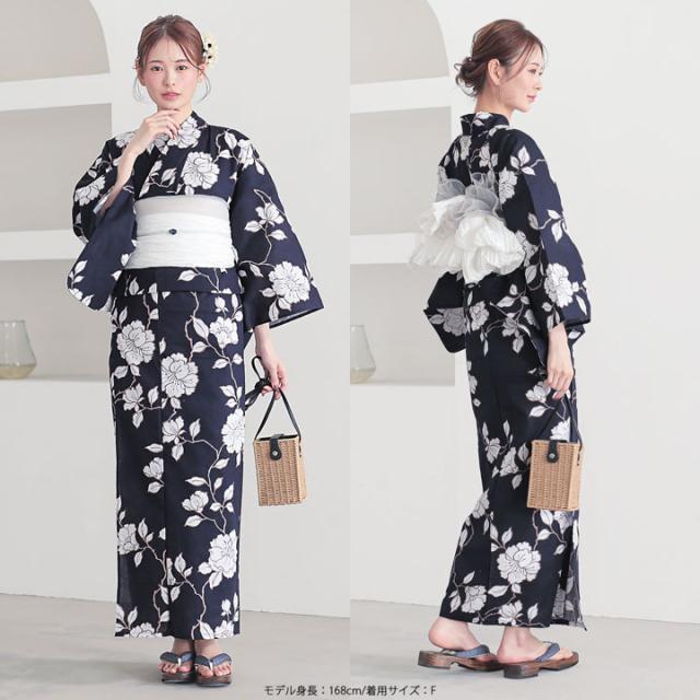 浴衣 レディース 女性浴衣 2点セット(綿浴衣+しわ兵児帯)「スイートリリー：紫陽花・芍薬・ひまわり」Fサイズ 綿浴衣 プレタ浴衣 お仕立て上がり浴衣 ブランド浴衣 大人浴衣 女性用 女性浴衣 ゆかた【メール便不可】_12