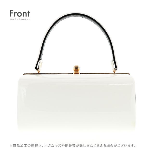振袖 草履 バッグ 成人式「白×黒」Fサイズ レディース 振袖用草履バッグセット エナメル 無地 振袖 草履 バッグ【メール便不可】_1