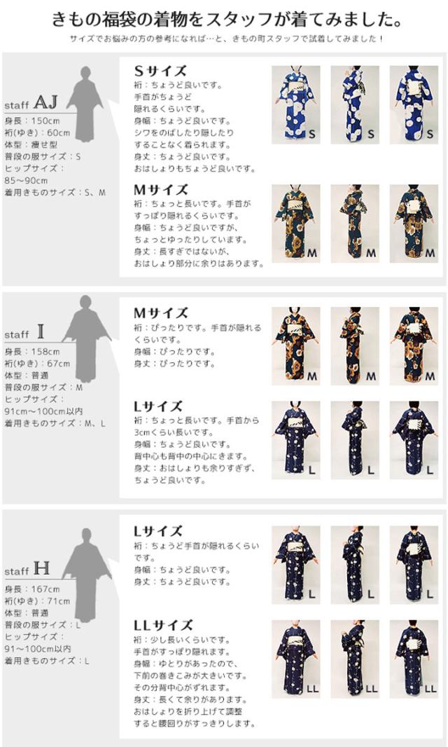 洗える着物 セット「袷着物：雲に牡丹、花紋 利休白茶色＋京袋帯：黒トランプ」KIMONOMACHI オリジナル きもの福袋 サイズS/M/L/LL 2025-2026新作 コーディネート済み着物セット 小紋 レディース キモノ【メール便不可】_9