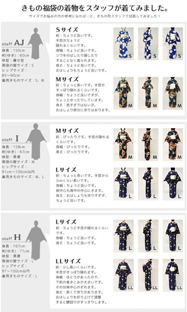 洗える着物 セット「袷着物：矢羽根に菊 瑠璃色＋京袋帯：競べ馬」KIMONOMACHI オリジナル 着物と帯の2点セット サイズS/M/L/LL コーディネート済み着物セット 小紋 レディース キモノ【メール便不可】_9