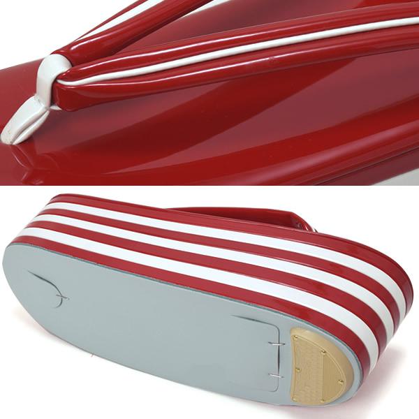 Prices down2】七枚芯 草履単品「赤×白」 フリー（Lサイズ） 振袖草履