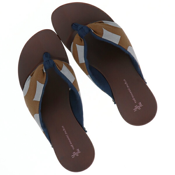 mizutori 下駄 レディース 「丸つなぎ・茶灰/紺・紺」 みずとり 水鳥