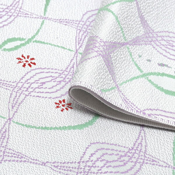 Prices down2】九寸 名古屋帯「オフホワイト ゆらぎ縞」九寸名古屋帯