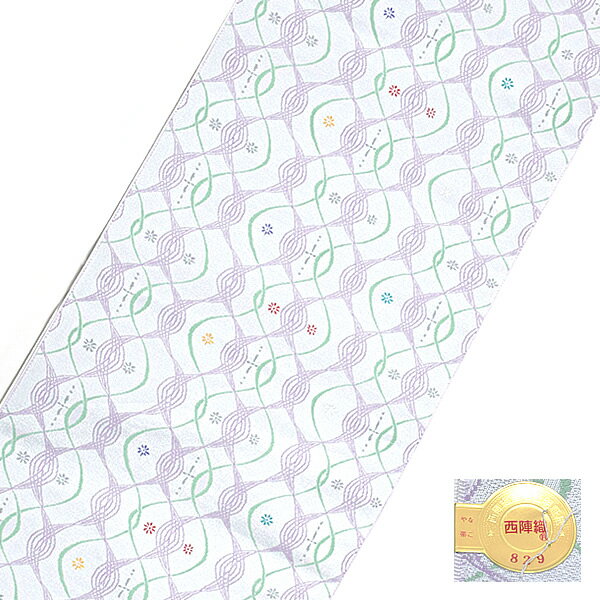 【Prices down2】九寸 名古屋帯「オフホワイト ゆらぎ縞」九寸名古屋帯 未仕立て 洒落帯 小紋、紬、お洒落着に 六通柄 [送料無料]＜T＞ss2512ong40 Prices down2】九寸 名古屋帯「オフホワイト ゆらぎ縞」九寸名古屋帯