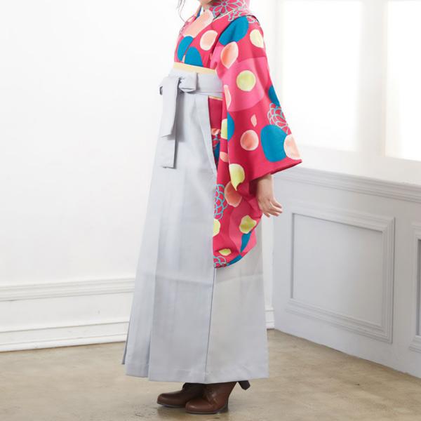 中古品】ジュニア用 振袖単品 卒業式小学生 「ピンク 水玉に丸菊 