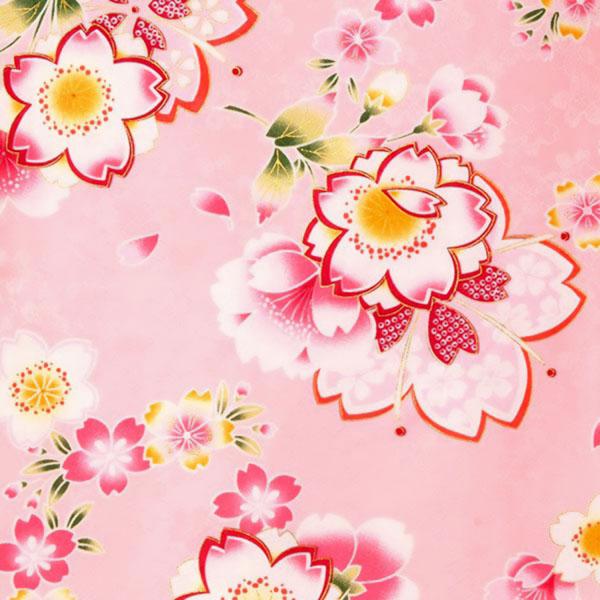 中古品】二尺袖 単品 卒業式小学生 「ピンク 桜重ね」貸衣装処分