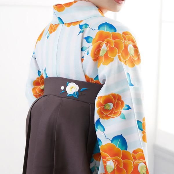 【中古品】二尺袖 単品「白×緑 縦縞 椿」貸衣装処分 レンタル処分品 卒業式 【メール便不可】ss2512kck10 中古品】二尺袖 単品「白×緑 縦縞 椿」貸衣装処分 レンタル処分品 卒業