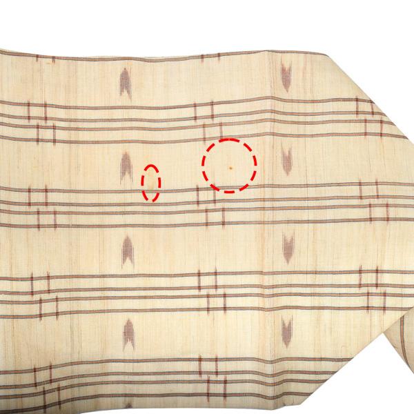 【中古品】仕立て上がり 九寸名古屋帯 「生成り 縞に羽根」 上布 【メール便不可】ss2512ong20 中古品】仕立て上がり 九寸名古屋帯 「生成り 縞に羽根」 上布 【メール