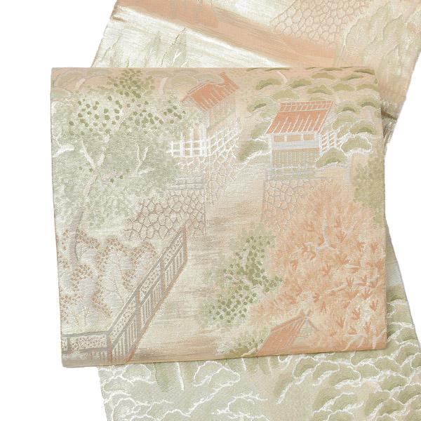 【Prices down2】【中古品】仕立て上がり 袋帯「ゴールド 楼閣文様」錦織 【メール便不可】＜T＞ss2512ofk20