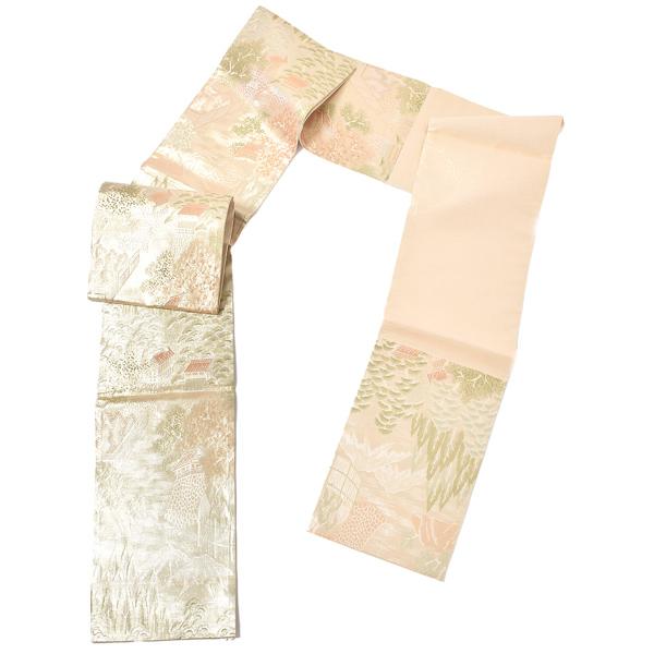 【Prices down2】【中古品】仕立て上がり 袋帯「ゴールド 楼閣文様」錦織 【メール便不可】＜T＞_1