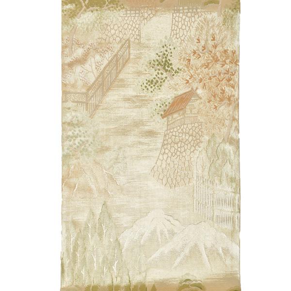 【Prices down2】【中古品】仕立て上がり 袋帯「ゴールド 楼閣文様」錦織 【メール便不可】＜T＞_3