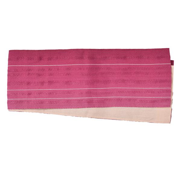 【Prices down2】【中古品】仕立て上がり 半幅帯 小袋帯「赤紫ぼかしに白縞／無地ライトベージュ」【メール便不可】＜T＞ss2512oyk45