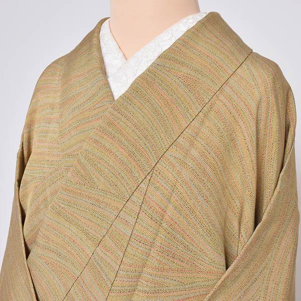 Prices down2】【中古品】仕立て上がり 袷着物「芥子色 カラフル鮫小紋