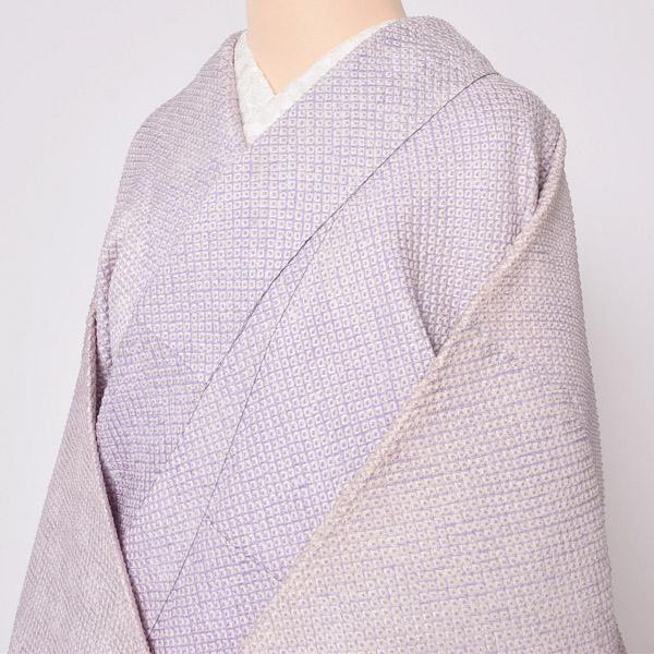 Prices down2】【中古品】仕立て上がり 袷着物「紫暈し 総絞り」正絹