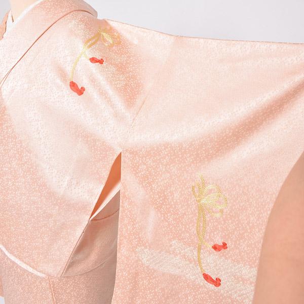 【Prices down2】【中古品】仕立て上がり 付け下げ小紋「ピンク 地紋に組紐」袷 着物 正絹 【メール便不可】＜T＞ss2512kck45 Prices down2】【中古品】仕立て上がり 付け下げ小紋「ピンク 地紋に