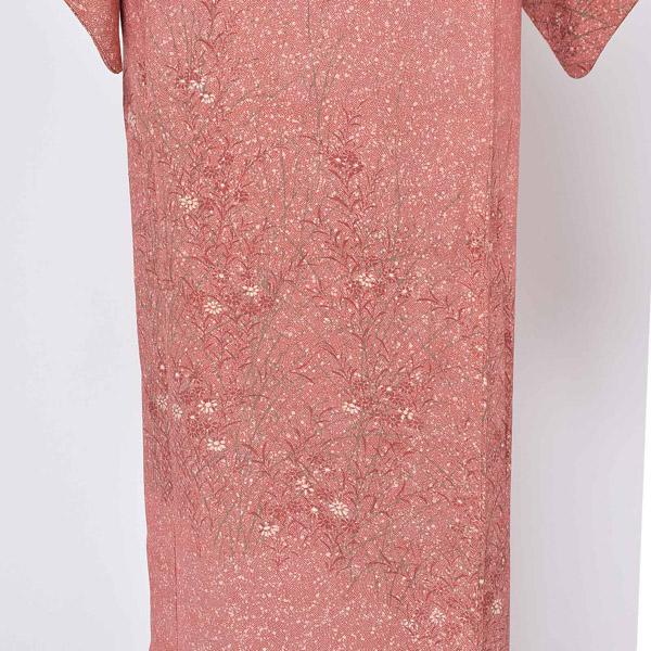 【Prices down2】【中古品】仕立て上がり 付け下げ「紅色 鮫小紋×吹雪 マーガレット」袷 着物 正絹 【メール便不可】＜T＞ss2512kck45 Prices down2】【中古品】仕立て上がり 付け下げ「紅色 鮫小紋×吹雪