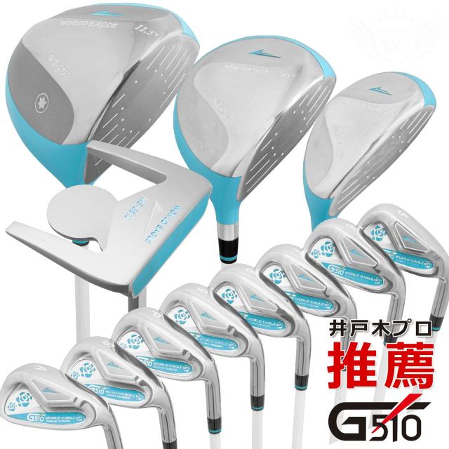 アウトレット WE G510 レディース ゴルフクラブセット CBR5 ジェットブラックバッグ 右利き用 女性用 わけあり アウトレット WE G510 レディース ゴルフクラブセット CBR5 ジェット
