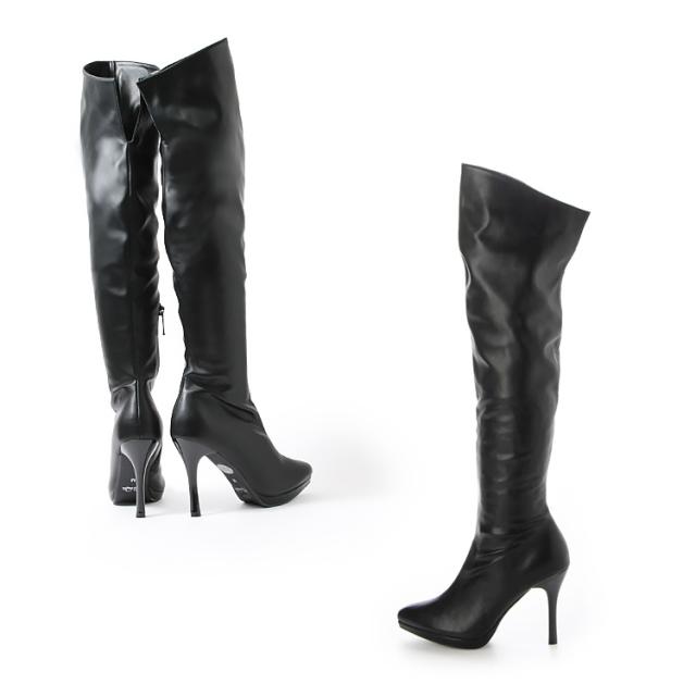 V I C I N I 10cmヒール起毛ブーツレデース 美品インポート