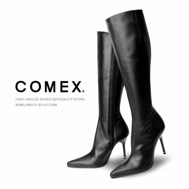 COMEXロングブーツハイヒールストレッチブラックコメックス レディース 靴 (5116)送料無料｜au PAY マーケット