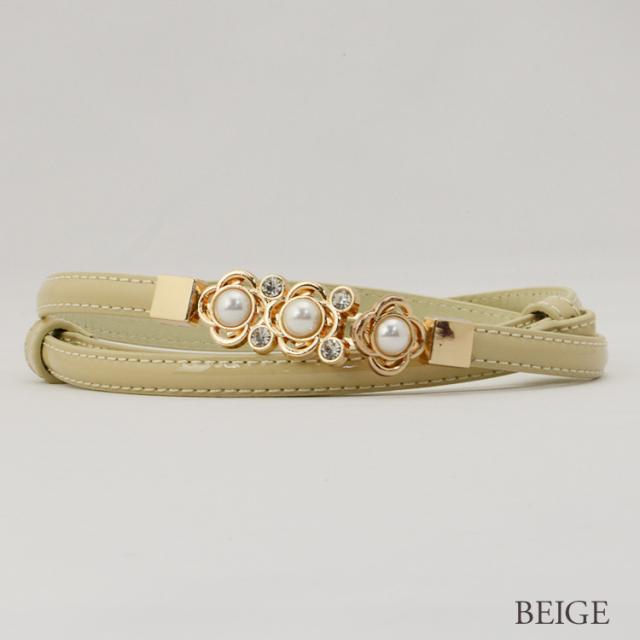 送料無料 細ベルト レディース 細い ベルト 黒 ビジュー パール 細ベルト ベルトバックル パール ゴールド ブラック パーティー ベルト の通販はau Pay マーケット Dress K O ドレスケーオー