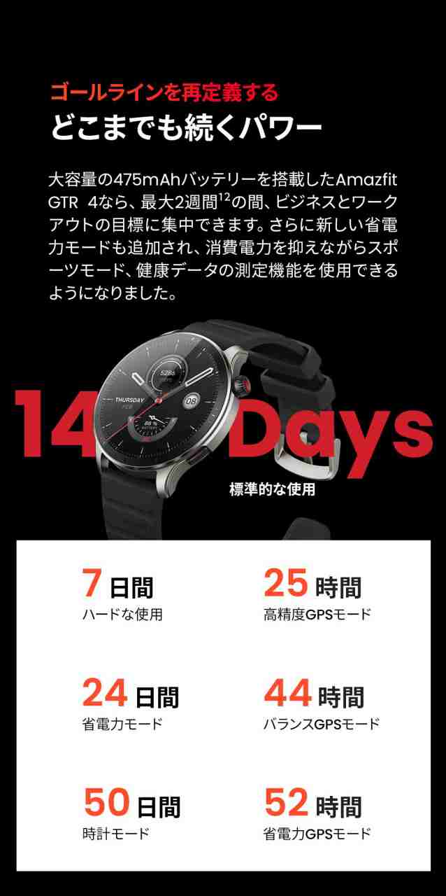 【ポイント10倍】＼取説サービス／ GPSスマートウォッチ アマズフィット Amazfit GTR 4 通知機能 血中酸素 アレクサ(Alexa)搭載  超高精細｜au PAY マーケット