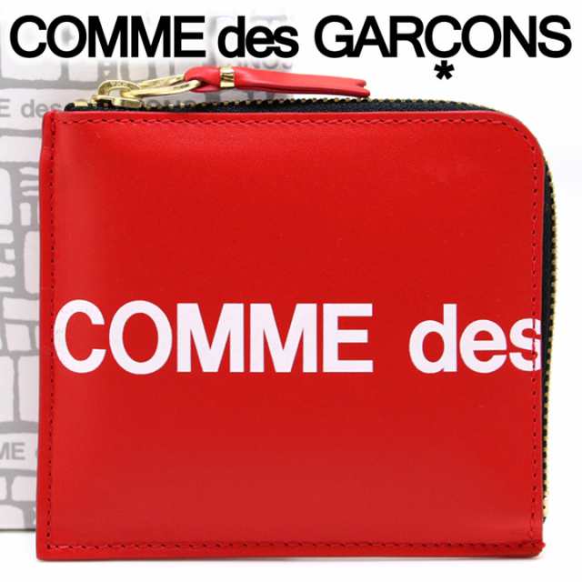 コムデギャルソン ミニ財布 コンパクト コインケース COMME des GARCONS レディース メンズ レッド SA3100HL HUGE  LOGO RED 【誕生日 お｜au PAY マーケット